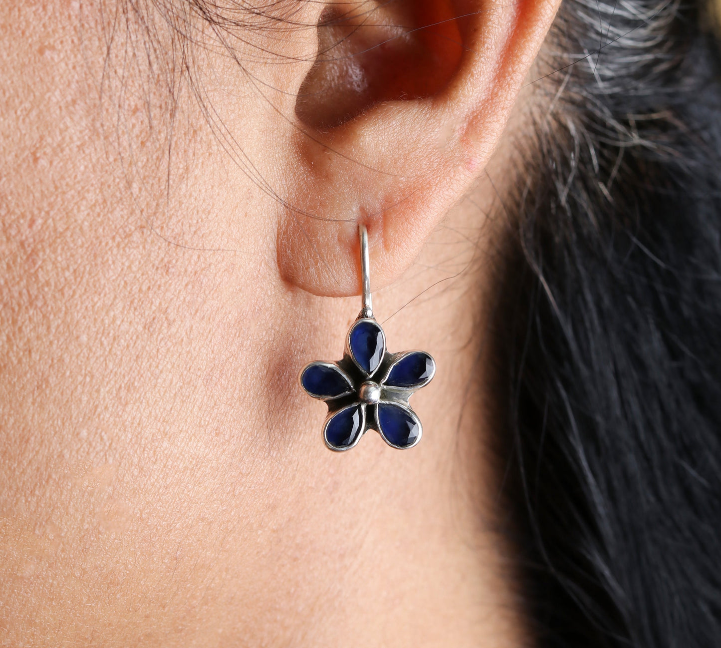 Hydro Blue Sapphire Hook Earrings-2