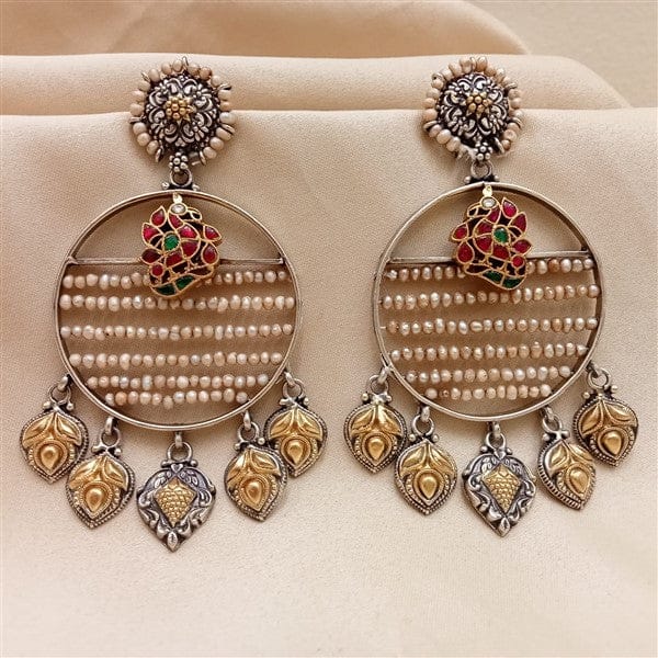 Vintage Dual Tone Earrings-0