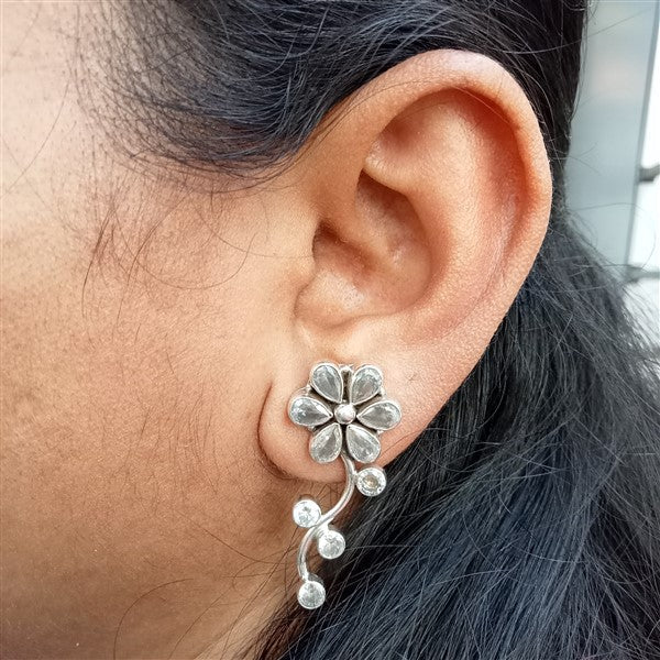 Floral Cubic Zircon Earrings-1